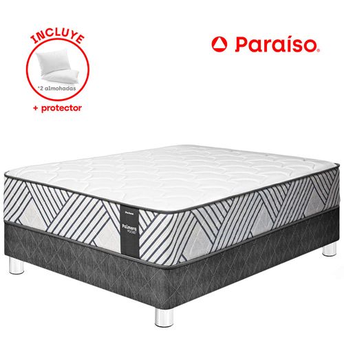 Cama VIVA HOME Palmera Pocket 2 Plazas + 2 Almohadas + 1 Protector