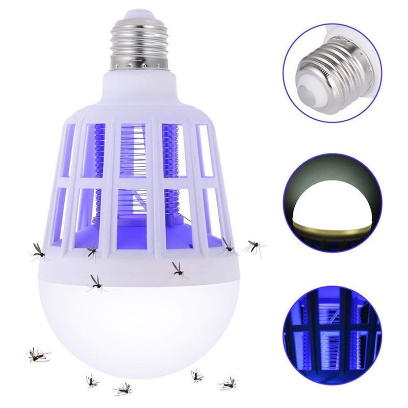 Foco mata mosquitos 15W E27 lampara violeta 2 en 1 LED - Shopstar