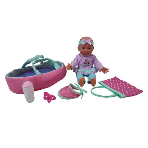 Muñeca Uneeda Snugle Set Con Portabebe Rosado 30Cm