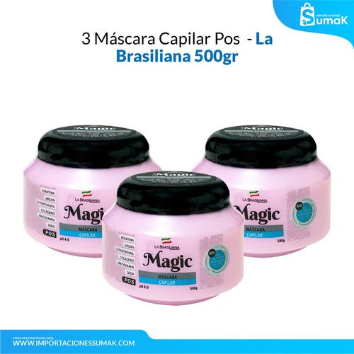 3 Máscara Capilar Pos- La Brasiliana 500 Gramos