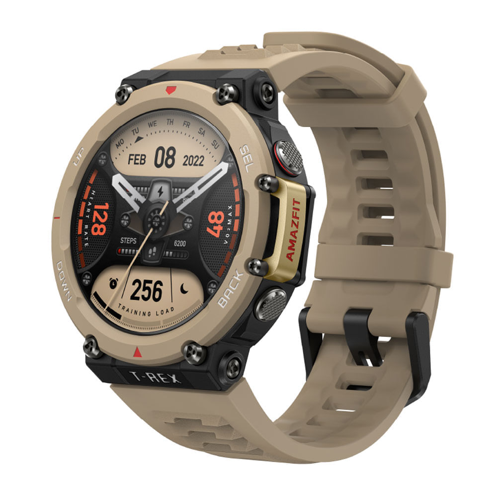 Smartwatch Amazfit T-Rex 2 resistente al agua 10ATM, batería hasta 24 días, +150 modos deportivos, gps, 1.39", caqui
