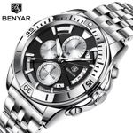 Reloj-Hombre-Lujo-BENYAR-5180-Metalico-Cronografos