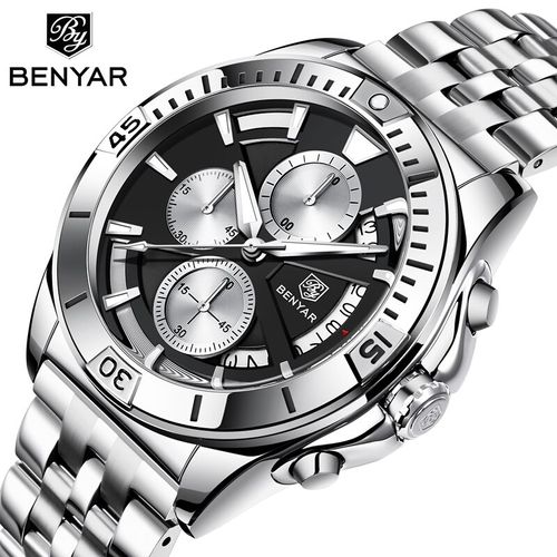 Reloj Hombre Lujo BENYAR 5180 Metálico Cronógrafos