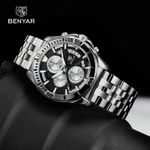 Reloj-Hombre-Lujo-BENYAR-5180-Metalico-Cronografos