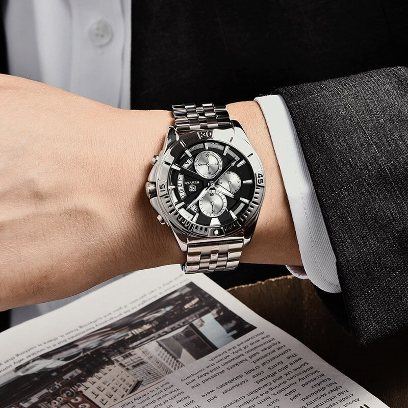 Reloj-Hombre-Lujo-BENYAR-5180-Metalico-Cronografos