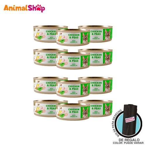 Comida Húmeda De Gato Adulto Amity Pollo Guisante 80 Gr 12Un