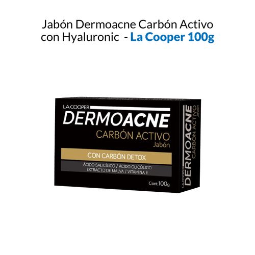 Jabón Dermoacne Carbón Activo con Hyaluronic - La Cooper 100g