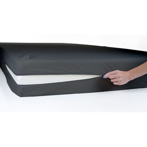 Forro de Colchon 1 Plaza 100% Impermeable con Cierre Gris Oscuro 35Cm
