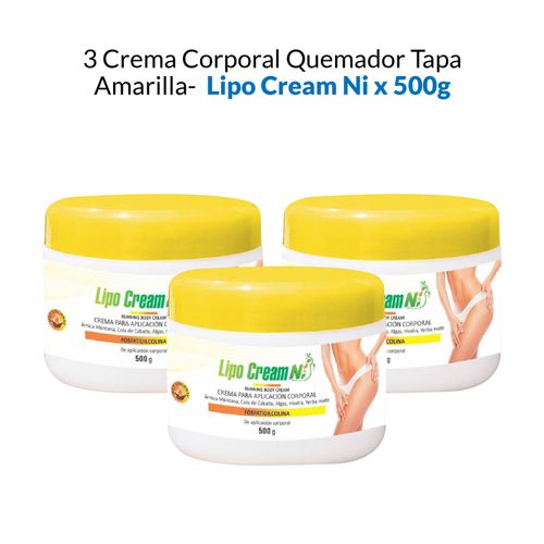 3 Crema reductora Lipo Cream - Tapa Amarilla