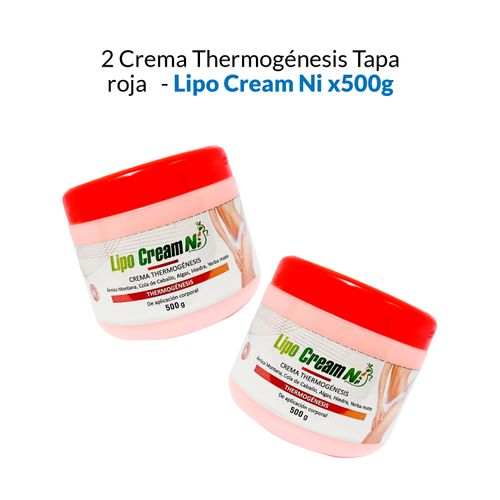 2 Crema Thermogénesis Tapa roja - Lipo Cream NI 500gr