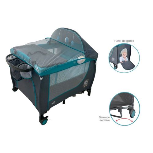 Cuna Corral Para Bebe Baby Circus Azul