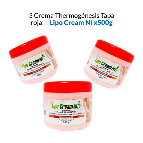 3 Crema Thermogénesis Tapa roja - Lipo Cream NI 500gr