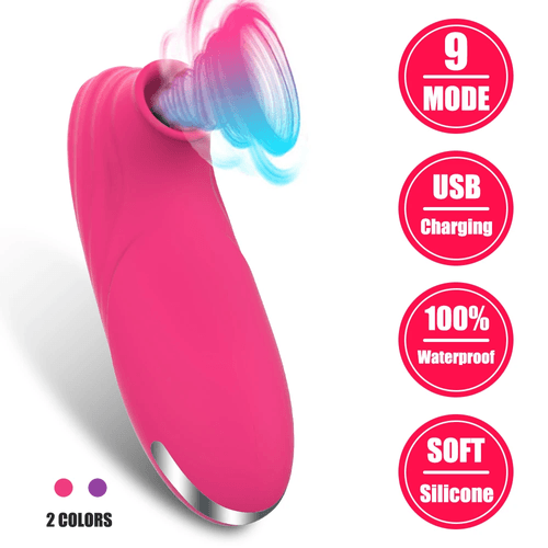 VIBRADOR SUCCIONADOR DE CLITORIS CON 9 MODALIDADES POMFW GM08 14*32*107MM, SILICONA LOAIZAR IMPORT