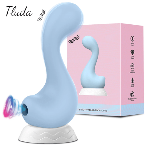 VIBRADOR CON SUCCIONADOR DE CLITORIS TLUDA GM25 SILICONA LOAIZAR IMPORT