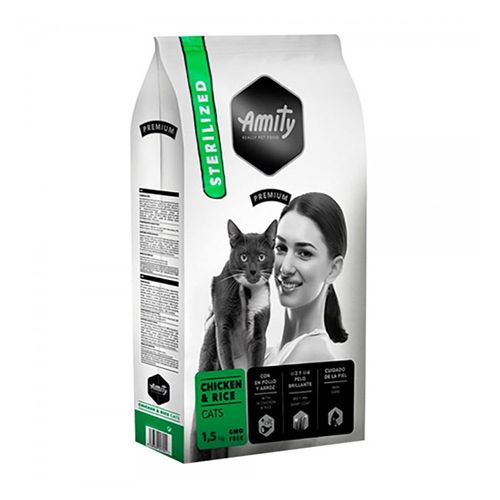Amity Premium Pollo Y Arroz para Gatos Esterilizados 1.5Kg