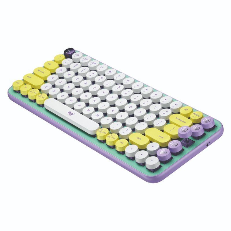 Teclado-Logitech-Pop-Keys-Multi-Device-Wireless-Bt-Fresh-Vibes-Lila-Green