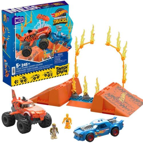 Juguete Megaconstrux Hot Wheels Monster Truck Tiger Shark