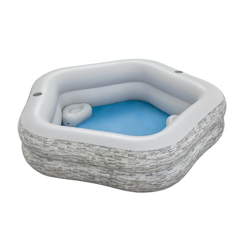 Piscina Bestway Inflable Familiar Piedras Apiladas 213cm