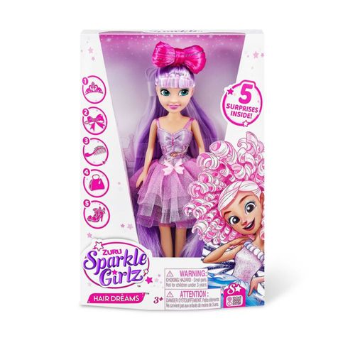 Muñeca Sparkle Girlz Hair Dream Morado