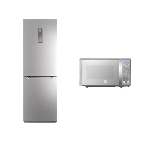 Combo Refrigeradora Bottom Freezer 317L (ERQR32E2HUS) + Microondas 20L (EMDO20S2GSRUG) Electrolux