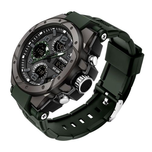 Reloj Deportivo SANDA 6008 Verde Cuarzo Dual Timer