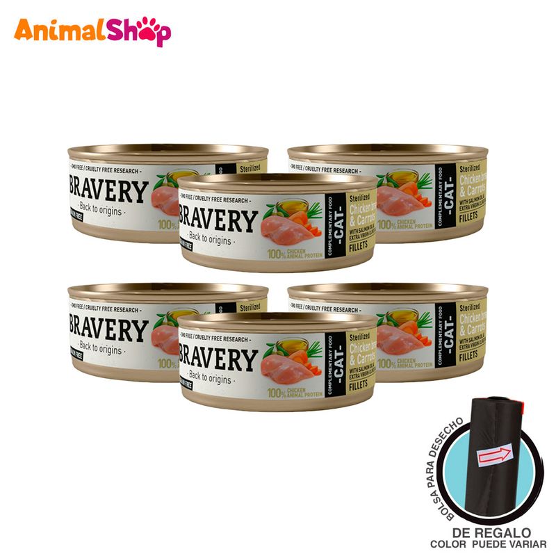 Comida-De-Gato-Esterilizado-Bravery-Pollo-70-Gr-6-Un