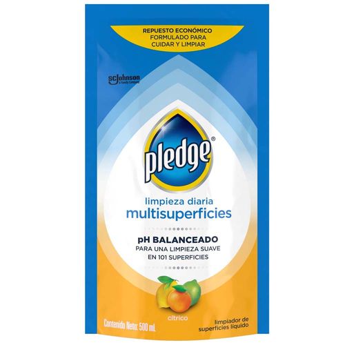 Limpiador Multisuperficies Cítrico Pledge Limpieza Diaria Doypack 500ml