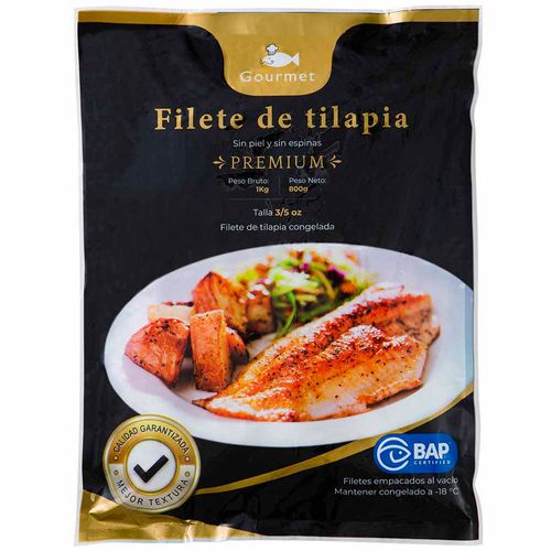 Filete de Tilapia Premium Congelada Bolsa 1kg