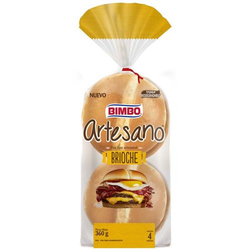 Pan Hamburguesa BIMBO Artesano Brioche Bolsa 360g