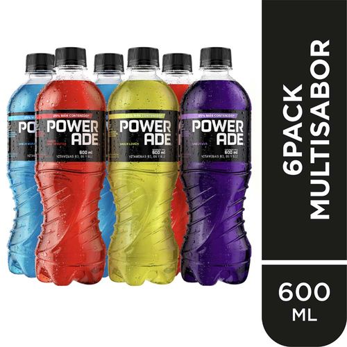 Rehidratante POWERADE Surtidos Botella 600ml Paquete 6un