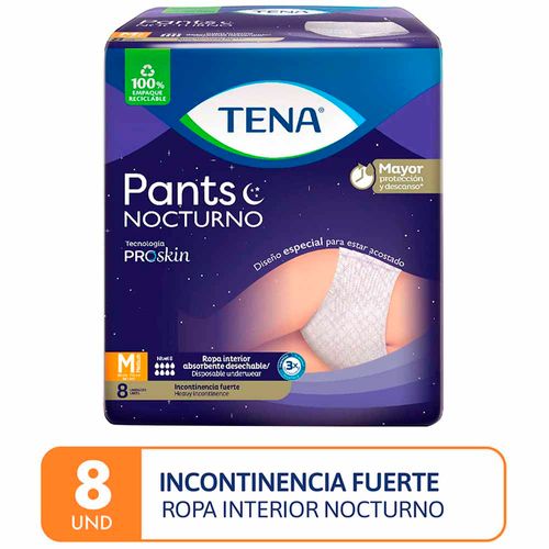 Ropa Interior Incontinencia Fuerte TENA Pants Nocturno Talla M Paquete 8un