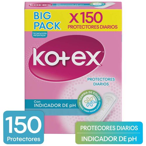 Protector Diario KOTEX Con Indicador de pH Caja 150un