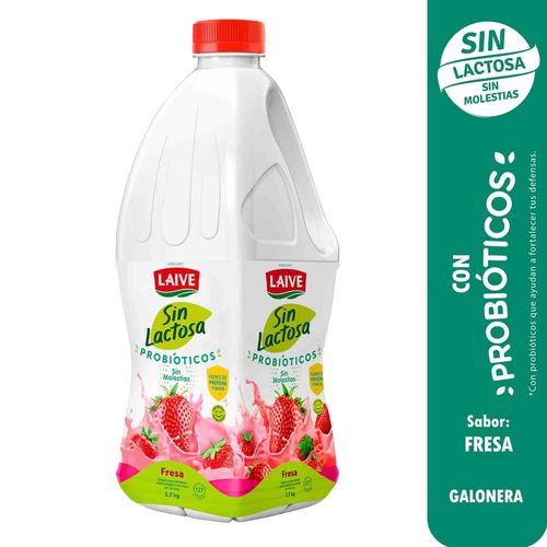 Yogurt Sabor a Fresa sin Lactosa LAIVE Galonera 1.7Kg