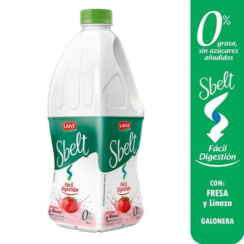 Yogurt LAIVE Sbelt Sabor a Fresa y Linaza Galonera 1.7Kg