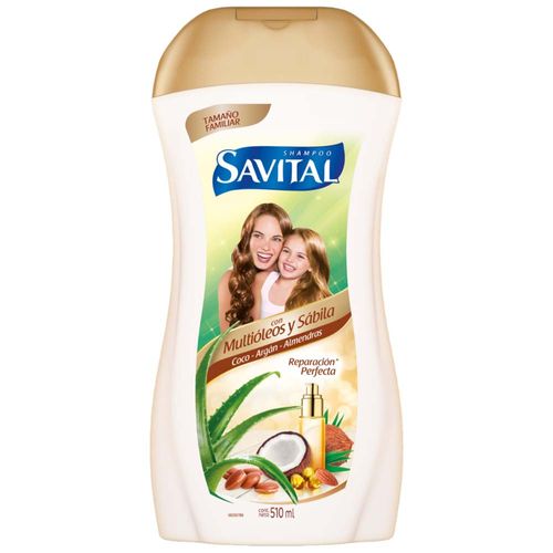 Shampoo SAVITAL con Multióleos y Sábila Frasco 510ml