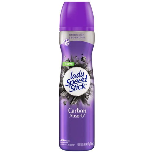 Desodorante en Aerosol LADY SPEED STICK Carbón Absorb Frasco 150ml