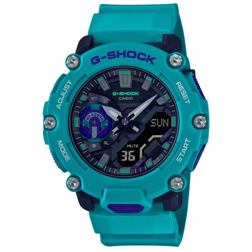 Reloj Casio G-shock Carbon Core GA2200-2A Digital Analógico Luz Led Resina Turquesa