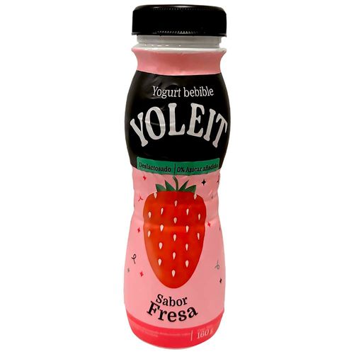 Yogurt YOLEIT Deslactosado Sabor a Fresa Botella 160g