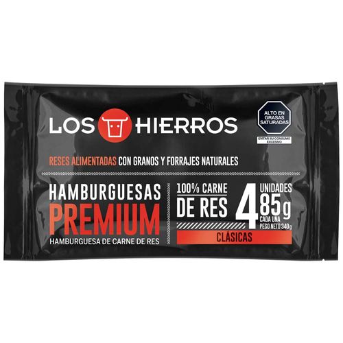 Hamburguesa de Res LOS HIERROS 85g Bolsa 4un