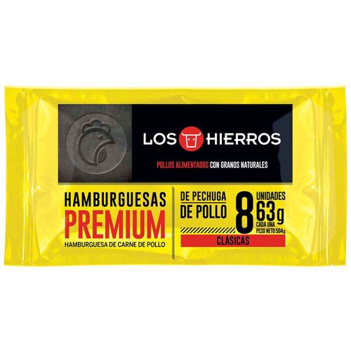 Hamburguesa de Pollo LOS HIERROS 63g Bolsa 8un