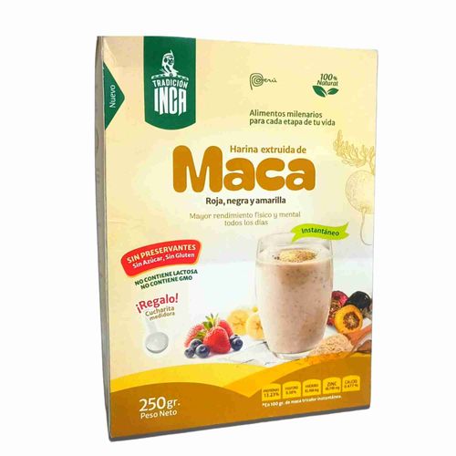 Maca Tricolor Gelatinizada Instantánea TRADICIÓN INCA Caja 250g