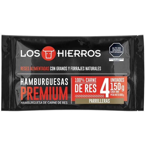 Hamburguesa de Res LOS HIERROS 150g Bolsa 4un