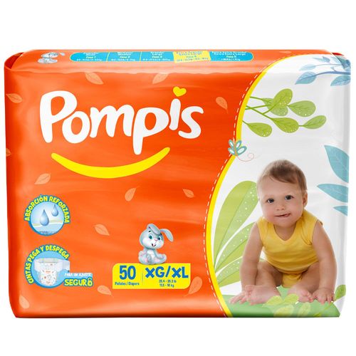 Pañales para Bebé XG POMPIS Paquete 50un