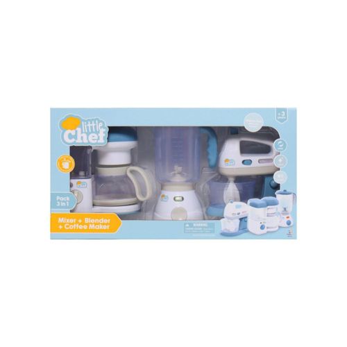 Set De Juego Little Chef Pack 3 En 1 Cafetera, Licuadora Y Batidora