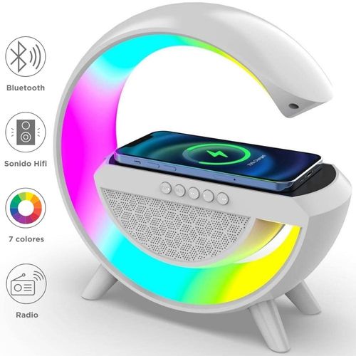 Lámpara Luces RGB 3en1 Cargador Inalámbrico y Parlante Bluetooth G90