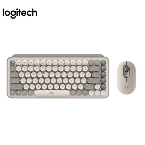 Combo Teclado Logitech Pop Keys Mecánico + Mouse Sand Gray Mist