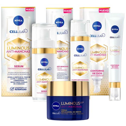 Pack NIVEA Serum Antimanchas 30ml + Fluido Antimanchas 40ml + Crema Contorno Ojos 15ml + Crema Anti-Manchas Noche 50ml