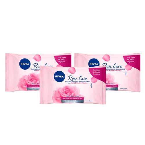 NIVEA Toallitas Desmaquilladoras Roses 25 UDS (x3)