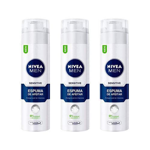 Espuma de Afeitar NIVEA Men Sensitive - Frasco 200ml (x3)