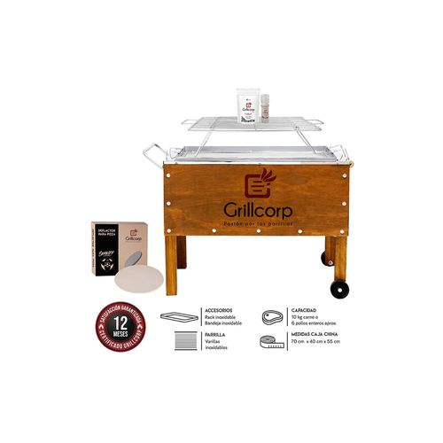 CAJA CHINA MEDIANA PREMIUM GRILLCORP + PARR VARILLAS INOXIDABLES